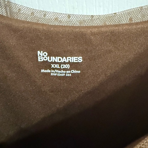 No Boundaries Mini Dress XXL Brown Pink Floral Rosette Cottage Fairy Babydoll - Picture 8 of 12